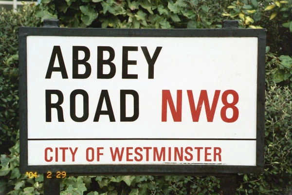 Abbey Road, London NW8 Road sign. St John's Wood property guide – luxury house in NW8